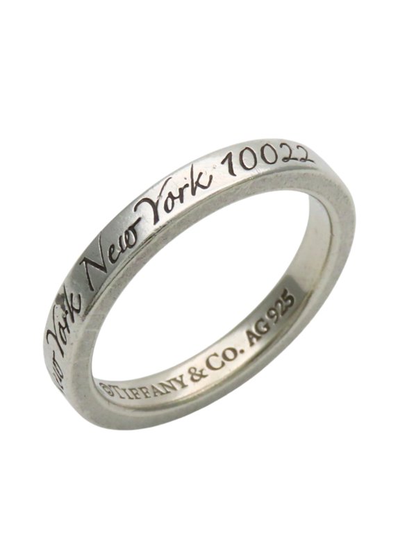 Pre-Owned Tiffany & Co. Notes Narrow New York Ring, SV925, Women's.