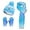 #01 Blue, variant on Hat Scarf Glove Set for Kids Boys Girls Winter Beanies with Pompom Knitted Scarf Thermal Gloves Outdoor Warm Accessories