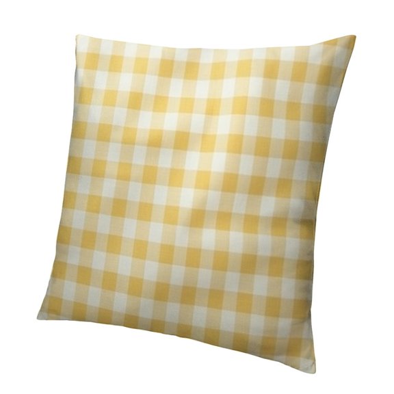 Throw Pillow Cover Accent Yellow Gingham Spring White Livingroom Decorative Pillow Case Home Decor Square Pillowcase