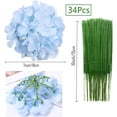 thumbnail image 2 of Silk Hydrangea Heads Artificial Flowers Heads and Stems Fake Hydrangea Flowers in Blue for Home Wedding Decor, 2 of 5