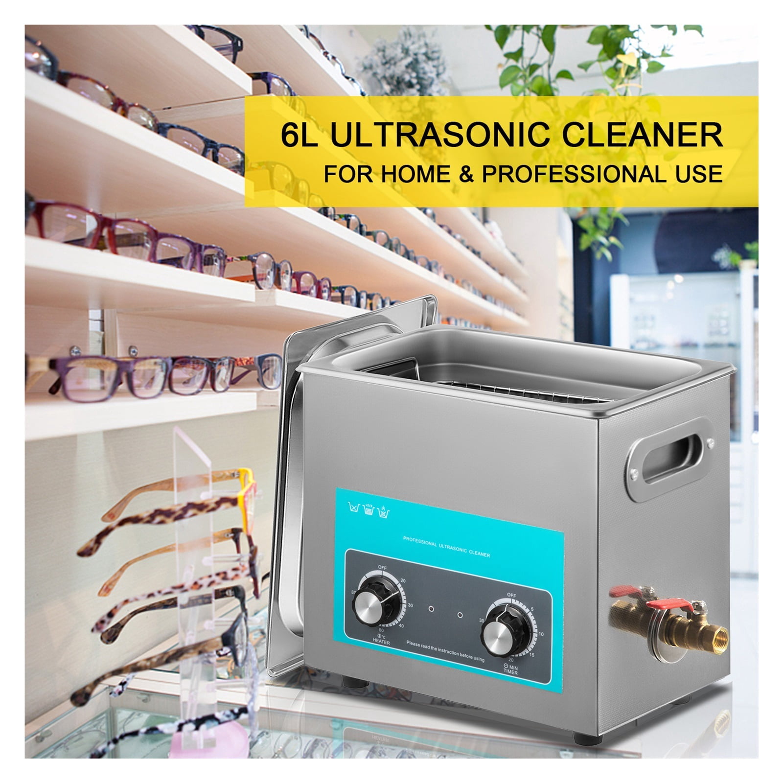 6L Electric Ultrasonic Cleaner Portable Washing Machine Lave-Dishes Ultrasound Home Appliance