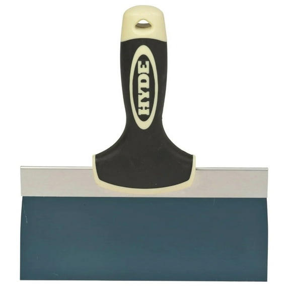 8" Hyde 09253 Pro Project Blue Steel Taping Knife with Flat Back