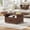 Walnut, variant on IBF Foldable Coffee Table with Drawer, Wood Living Room Table with Storage, Multifunctional Oval Center Table with Wheels, Extendable Rolling Tea Table for Living Room Home Office, Walnut, 47 Inch