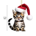 thumbnail image 3 of CuiLiyq Grey Tabby Cat Christmas Ornament, Lovable Acrylic Tabby Cat Ornament, for Christmas Tree Tabby Cats Christmas Decor Indoor Car Mirror, 3 of 7