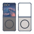 thumbnail image 6 of Asuwish Compatible with Samsung Galaxy Z Flip 7 5G 2025 Magnetic Phone Case Translucent Matte Anti-fingerprint Back Military Grade DropProof Shockproof Protective Cover for ZFlip7 Z7 Women Men Blue, 6 of 9
