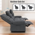 thumbnail image 3 of Recliner Sofa Couch Set, PAPROOS 3-Seater Recliner Sofa with Remote Control and Side Pocket, Modern Power Reclining Sofa for Adults, Electric Recliner for Living Room, Home Theater, Grey, 3 of 7