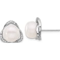 thumbnail image 2 of Sterling Silver Rh-Plated Fwc Pearl/Cz 17In Necklace And Post Earrings Set(Length 17) - Jbsp, 2 of 5
