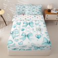 thumbnail image 2 of Homewish Green Bow Love Heart Zipper Full Size Comforter Sets with Fitted Sheet and 2 Pillowcases for Girls Kids, Daisy Flower Zipper Bedding Set, Polka Dots Reversible, 4 Pieces, 2 of 6