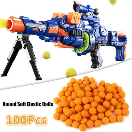 HURRISE 100pcs Round Soft Bullets Zeus Apollo Toy  ​Elastic Balls Bullets Darts For Kids Gun Toy