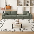 thumbnail image 6 of 114.5" Modular Sectional Sofa with Chaise, L-Shaped Cloud Couch with 26-inch Deep Seat, Oversized 3-Seater Corduroy Couches for Living Room, Green, 6 of 9