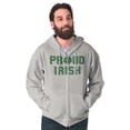 thumbnail image 5 of Proud Irish St Patrick's Day Shamrock Zip Up Hoodie Men's Women's Brisco Brands S, 5 of 6