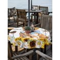 thumbnail image 2 of Outdoor Tablecloths with Umbrella Hole & Zipper, Sunflowers Dog Round Tablecloth 54 Inch, Spring Watercolor Floral Stars Colorful Plaid Waterproof Table Cloth, Patio/Pool/Picnic Table Covers, 2 of 8