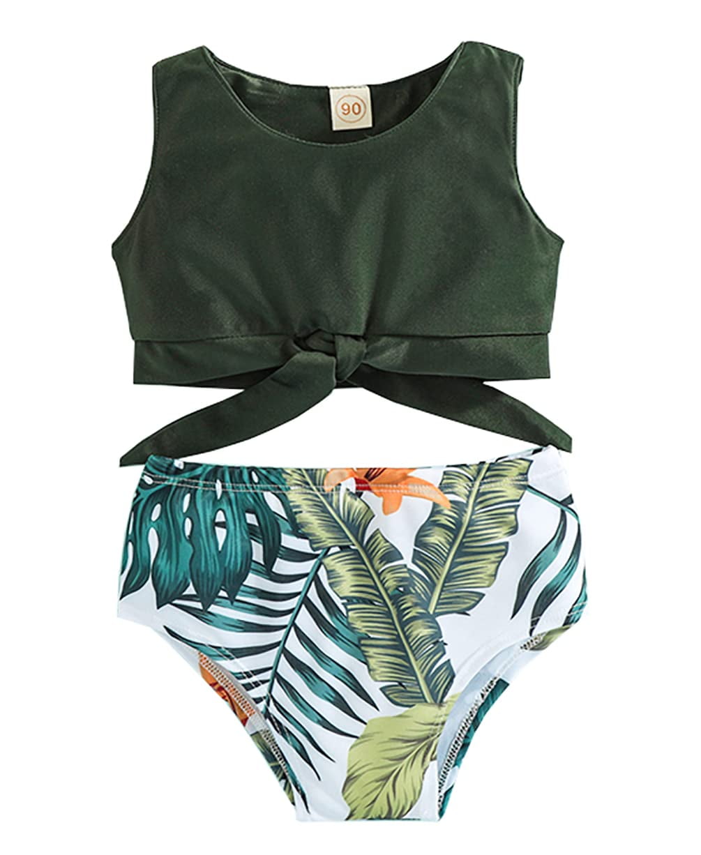 Kids Baby Girls 2pcs Tankini Bikini Set Swimwear Swimsuit Bathing Suit Beachwear 