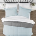 thumbnail image 5 of Noble Linens Soft 3-Piece Aqua & Gray Reversible All Season Lightweight Down Alternative Comforter Set, King/Cal King, 5 of 6