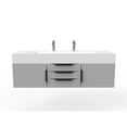 thumbnail image 2 of Nile 60" Gray Wood Floating Vanity with White Top and Black Trim, 2 of 10