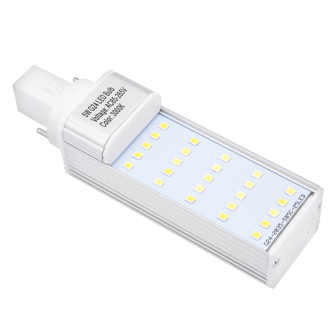 Unique Bargains AC85265V 5W Horizontal Recessed 2835 SMD G24 LED Light
