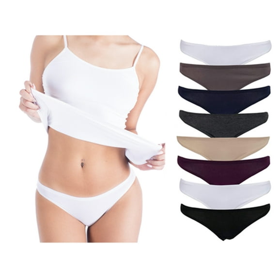 Emprella Women's Underwear Thong Panties - 8 Pack Colors and Patterns May Vary - S