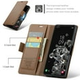 thumbnail image 4 of CaseMe Leather For Samsung Galaxy S20 Ultra 5G Wallet Case with RFID Blocking, For Samsung Galaxy S20 Ultra 5G Case Wallet for Women Men Card Holder Magnetic Clasp Kickstand Folio Case,Brown, 4 of 12