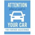 thumbnail image 2 of Koyal Wholesale Office Social Distancing Attention, Please Wait In Your Car For Further Assistance Business Sign, 10-Pk, 2 of 2