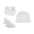 thumbnail image 2 of Clearance! Baberdicy Newborn Hat Gloves Foot Set Three Piece Multi Color Set White, 2 of 4