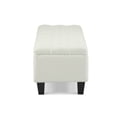 thumbnail image 6 of GZXS White Boucle Storage Ottoman with Solid Wood Legs, Tufted Bedroom Bench, Easy Hinges Lid Operation, Loads 300 lbs, 50.75"L x 17.5"W x 16.33"H, 6 of 8