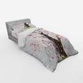 thumbnail image 3 of Ambesonne Tree Bedding Set 4 Pcs, Blooming Sakura and Mountain, Queen, Pink Black Green, 3 of 3