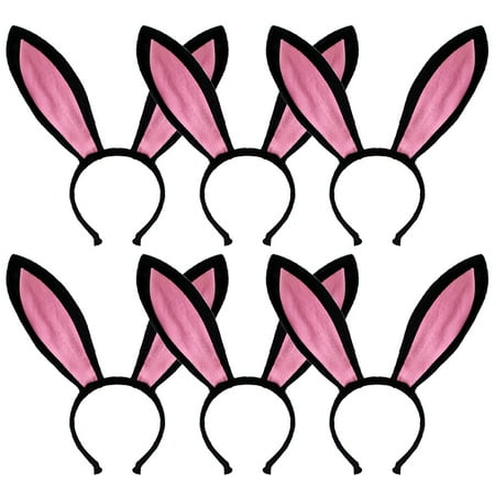 TopTie 6 PCS Easter Rabbit Headband Bunny Ear Headwear Halloween Party Supplies