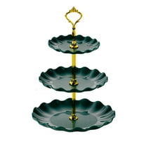 Matoen Cupcake Display Stands 3 Tier Serving Tray Platters Plastic Cup Cake Tower for Birthday Party Wedding Cakes Dessert Cookie Candy (Green)
