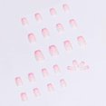thumbnail image 2 of Uñas postizas francesas cuadradas medianas con pegamento, uñas acrílicas brillantes, cobertura total, uñas postizas, regalo para mujeres y niñas, 24 piezas. Nota: Sin pegamento., 2 of 5