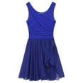 thumbnail image 4 of Doomiva Women Lyrical Dance Dresses V-Neck Chiffon Ballet Latin Dance Dress Royal Blue S, 4 of 7