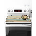 thumbnail image 2 of Geometric Bohemia Stove Top Covers for Electric Stove, 36'x21'' Stripes Gray White and Blue Glass Ceramic Stove Cover Foldable Rubber Mat Heat Resistant Cooktop Protector for Kitchen, 2 of 8