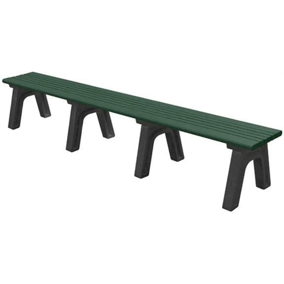 Sturdy Essentials Cambridge Flat Park Bench 100% Recycled Plastic, Maintenance-Free Comfortable Seat with Rounded Edges, Perfect for Poolside, Locker Rooms, Garden & Outdoors - 8 Foot Green