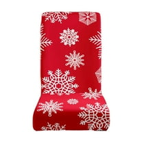 chaungfeng Christmas Theme Snowflake Chair Covers, Stretch Chair Covers, Washable Slipcovers, for Dining Room, Christmas Party, Kitchen Chair Protection