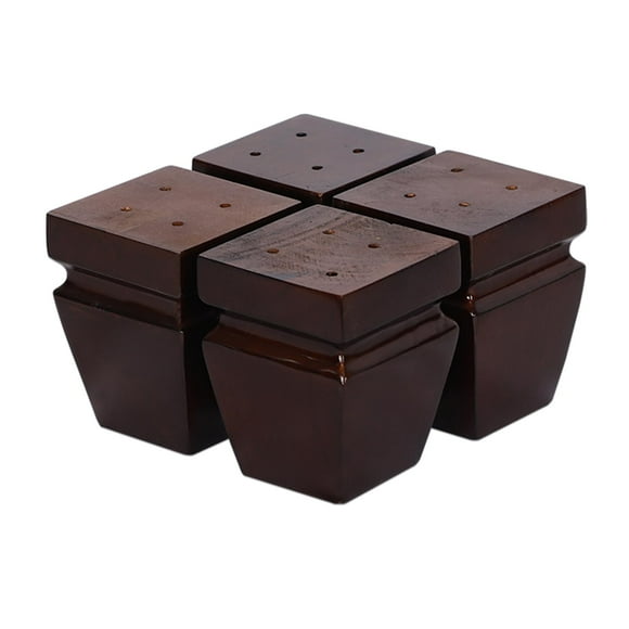 Texphw Wood Legs for Furniture 4 inch Heavy Duty Sofa Legs Square Brown Bed Legs Pack of 4 Mid Century Chair Feet Sofa Replacement Parts Dresser Leg Sideboard Recliner Couch Riser