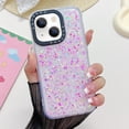 thumbnail image 3 of Compatible with iPhone 15 Bling Case Glow in The Dark Noctiluncent Fluorescent Luminous Phone Case Women Girls Girly Glitter Sparkling Slim Soft TPU Bumper Protective Cover, Pink, 3 of 8