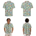 thumbnail image 2 of Whosucclay Pineapple Hibiscus Palm Tree Boat Print Matching Hawaiian Shirts Women's Summer Dress with Pockets Men's Button Down T-Shirt for Holiday Party Beach Tropical Sundress, Size XL, 2 of 7