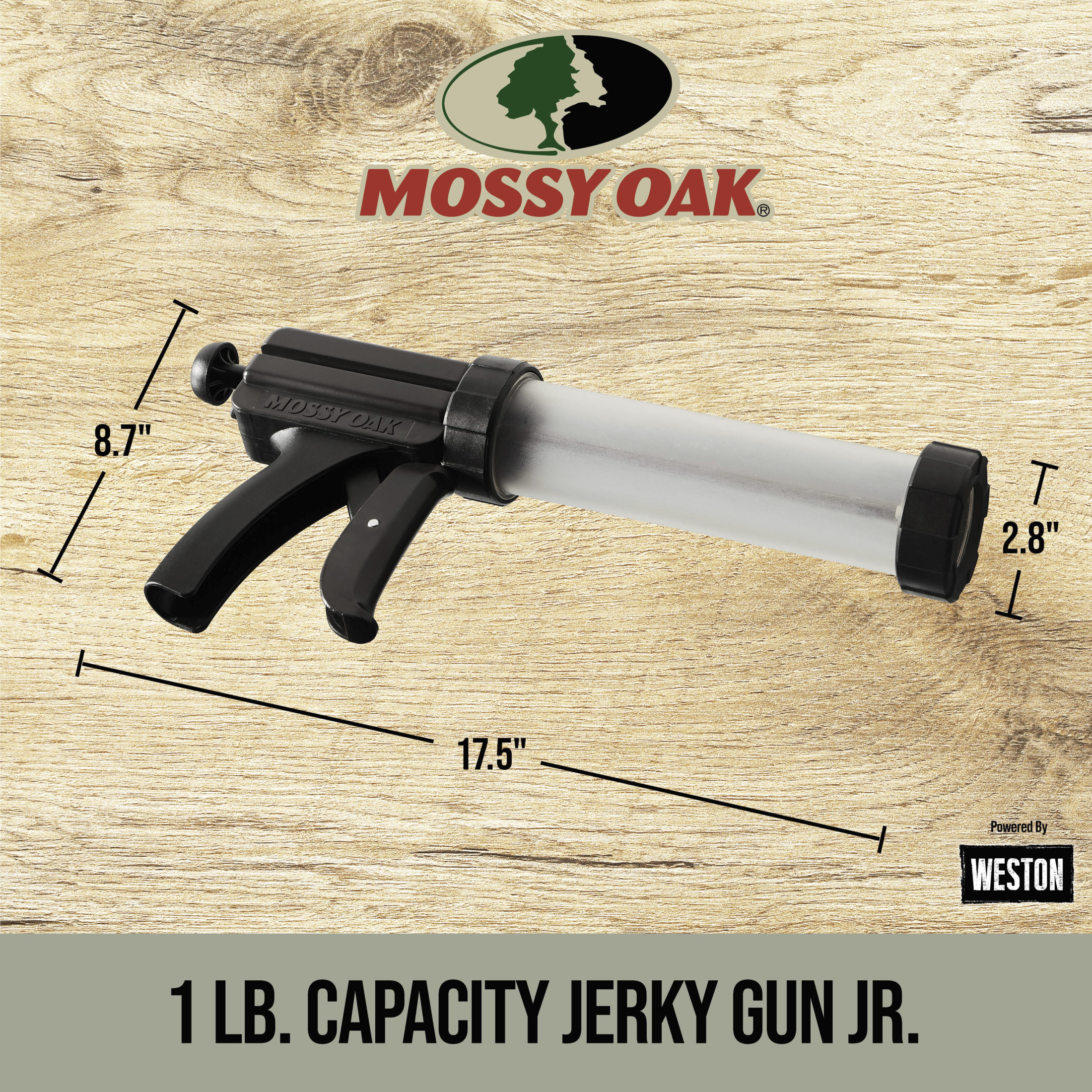 Mossy Oak Jerky Gun Jr., with 5 piece Jerky and Sausage Making Kit, 1lb Capacity