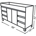 thumbnail image 4 of Zeus 48" Standing Bathroom Vanity Cabinet Set Bath Furniture With Single Sink (White), 4 of 4