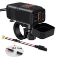 thumbnail image 1 of Motorcycle USB C , Dual Fast Charging, SAE Interface Quick Installation, 30W PD 18W QC 3.0 Ports, with Voltmeter ON Off Switch for Phone Tablet, 1 of 7