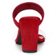 thumbnail image 4 of Sandalias Correa Transparente Doble Tacones De Bloque Para Mujer Rojo 36, 4 of 6