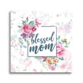thumbnail image 1 of Blessed Mom Pink Floral 12 x 12 Glass Wall Hanging Sign, 1 of 4