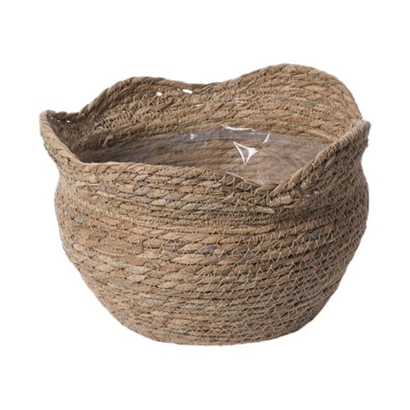 Wicker Planter Basket, Woven Straw Flower Pot, Planter Basket, Rattan Vase Sundries Organizers Storage Bins, Hand Woven Basket Planter with Plastics Liners