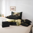 thumbnail image 6 of Homewish Safari Animal Bear 7 Pieces Bedding Comforter Set,Tropical Botanical Plant Full Bedding Set,Brown Green Black Fitted Sheet Flat Sheet For Boys Kids,Breathable Home Decor Reversible, 6 of 8