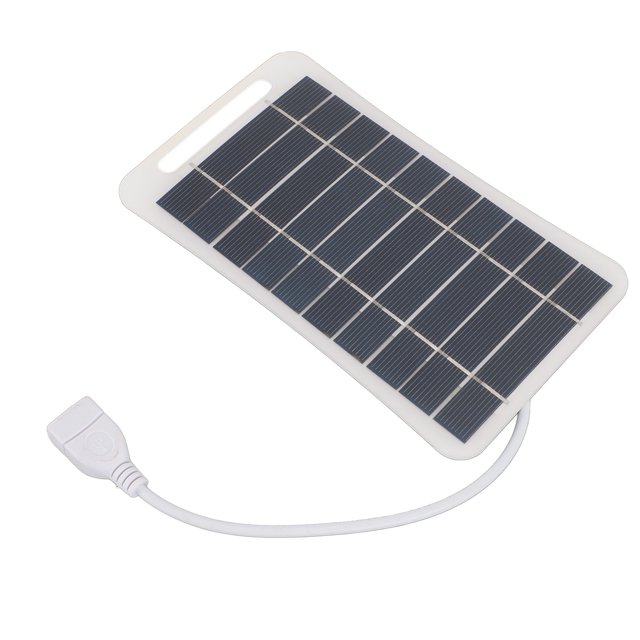 5W 5V Monocrystalline Silicon Small Solar Charger, High Efficiency USB Solar Panel for Camping, Hiking, Emergency Power Supply