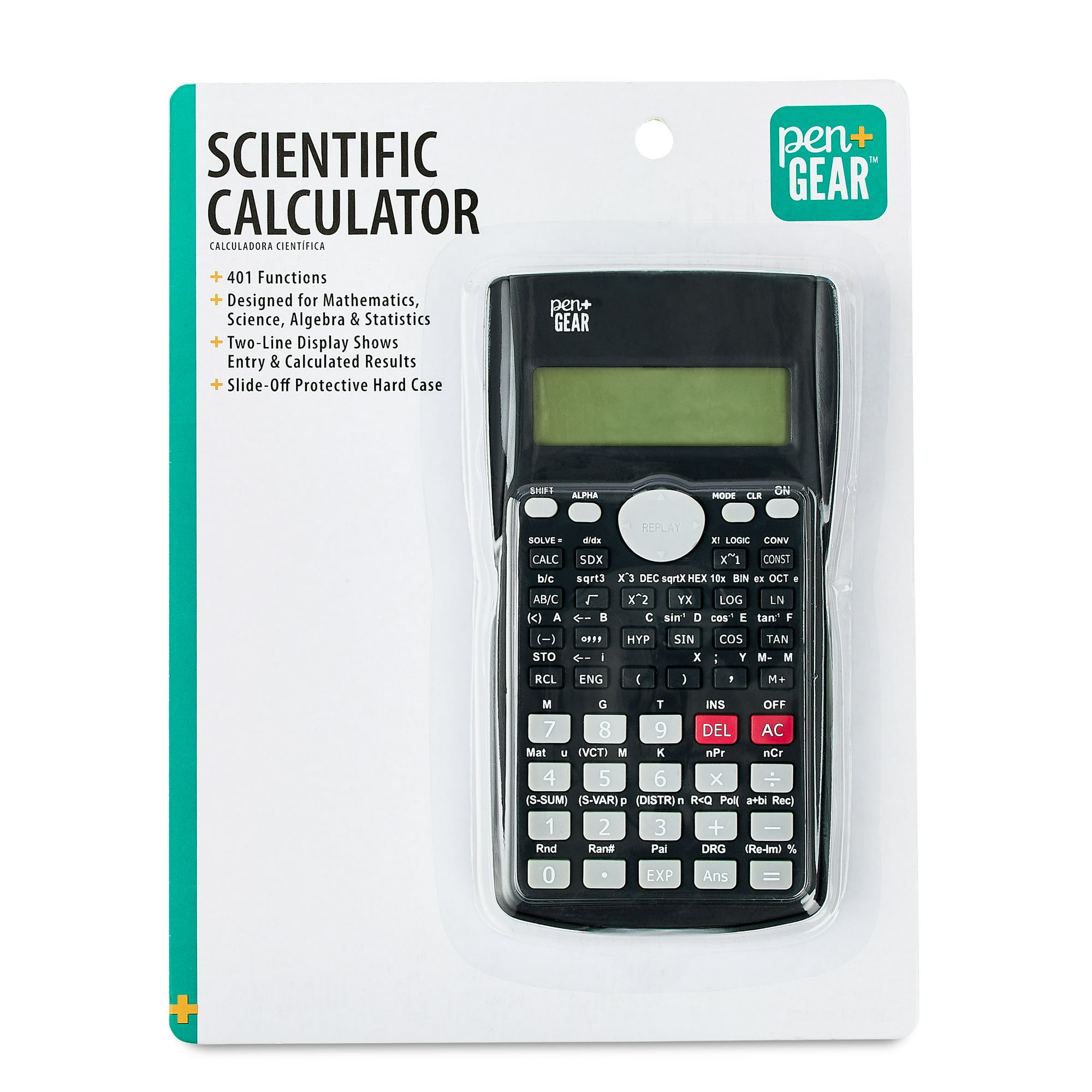 Pen+Gear SS-6613 Scientific Calculator, 401 Functions, for High School, College Math and Engineering, Black
