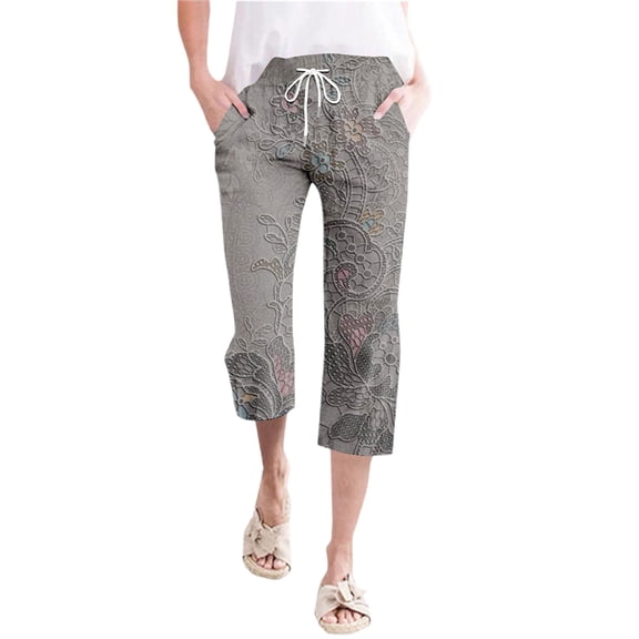 kaondbfi Women's Gradient Pants Waist Textured Bubble Crinkle Casual Pants with Pockets Lightweight Summer Trousers for Beach and Daily Wear