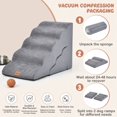 thumbnail image 5 of Pefilos 33" 5-Tier Pet Stairs for Small Dogs with Arch, 3-Step Dog Ramp for Beds and Couch, Non-Slip Balanced Indoor Step, Gray, 5 of 6