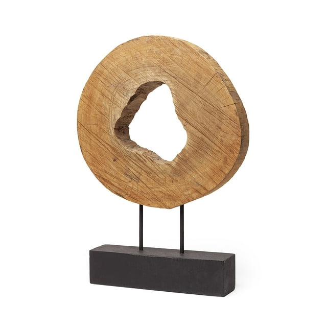 homeroots home decor 392396 Natural Wood Disc Sculpture