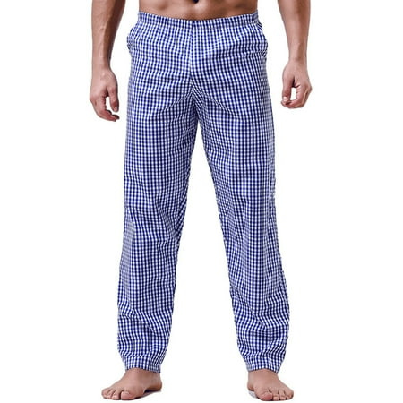 

Mens Casual Home Pants Cotton Thin Striped Pajamas Medium Waist Loose Cotton Trousers