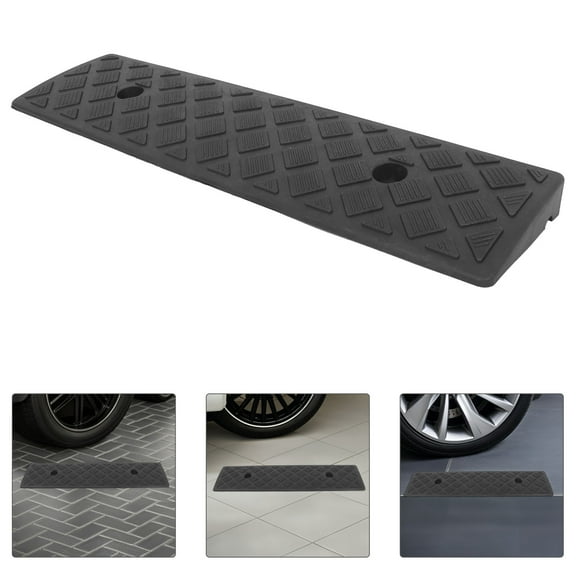 Pawsdot Rubber Driveway Curb Ramp Black for Pedestrian 2Pcs